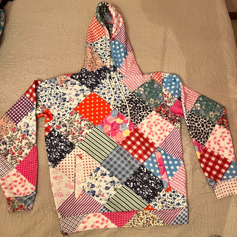 Teddy Fresh multi block/patchwork hoodie